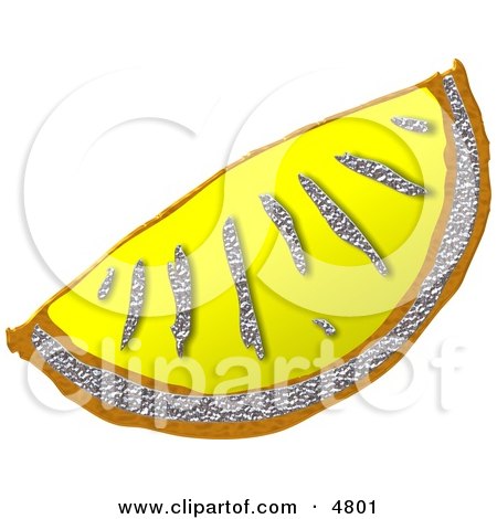 Clipart Of Bling-bling Metal Fruit Lemon Slice/Wedge by djart