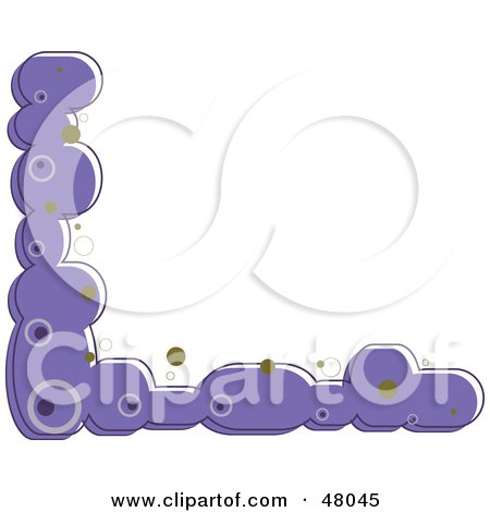 Royalty-Free (RF) Clipart Illustration of a Purple Stationery Border Or Corner With Dots On White by Prawny