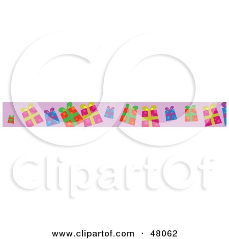 Royalty-Free (RF) Clipart Illustration of a Border Of Presents On Purple by Prawny