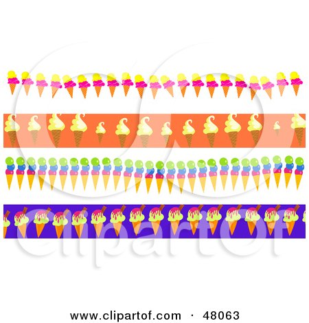 Royalty-Free (RF) Clipart Illustration of a Digital Collage Of Ice Cream Cone Borders by Prawny
