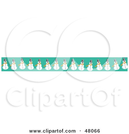 Royalty-Free (RF) Clipart Illustration of a Border Of Snowmen On Green by Prawny