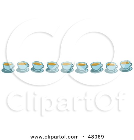 Royalty-Free (RF) Clipart Illustration of a Border Of Coffee Cups On White by Prawny