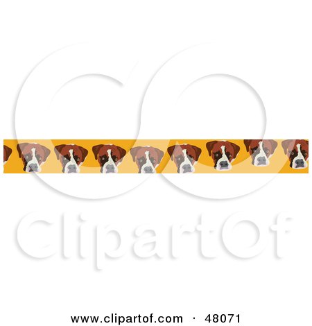 Royalty-Free (RF) Clipart Illustration of a Border Of Dog Faces On Yellow by Prawny