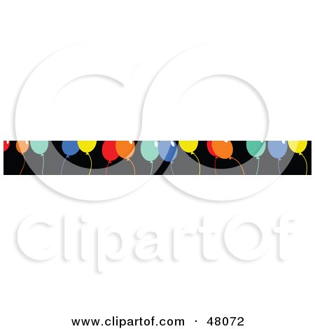 Royalty-Free (RF) Clipart Illustration of a Border Of Colorful Party Balloons On Black by Prawny