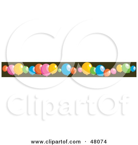 Royalty-Free (RF) Clipart Illustration of a Border Of Party Balloons On Green by Prawny