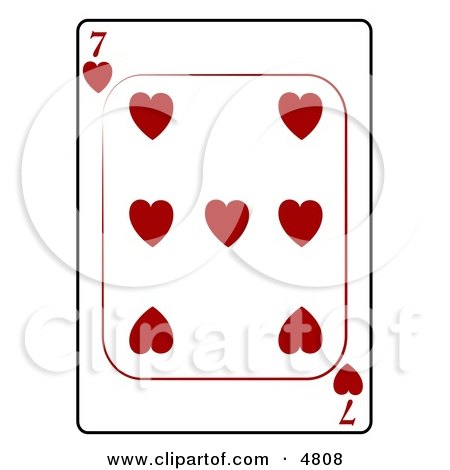 Seven/7 of Hearts Playing Card Clipart by djart