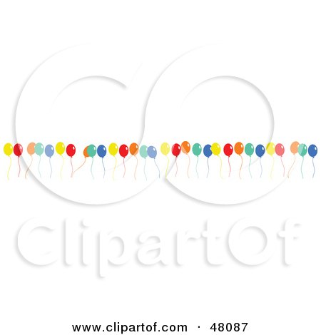 Royalty-Free (RF) Clipart Illustration of a Border Of Colorful Party Balloons On White by Prawny