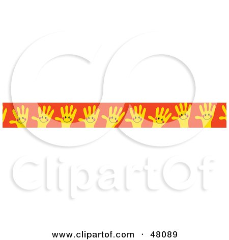 Royalty-Free (RF) Clipart Illustration of a Border Of Yellow Hands On Orange by Prawny