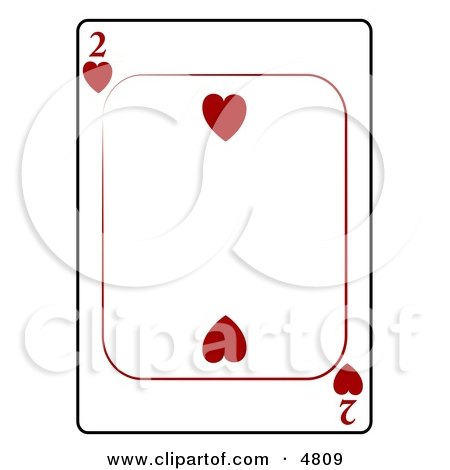 Two/2 of Hearts Playing Card Clipart by djart