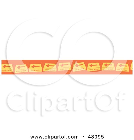 Royalty-Free (RF) Clipart Illustration of a Border Of Orange Holy Bibles by Prawny