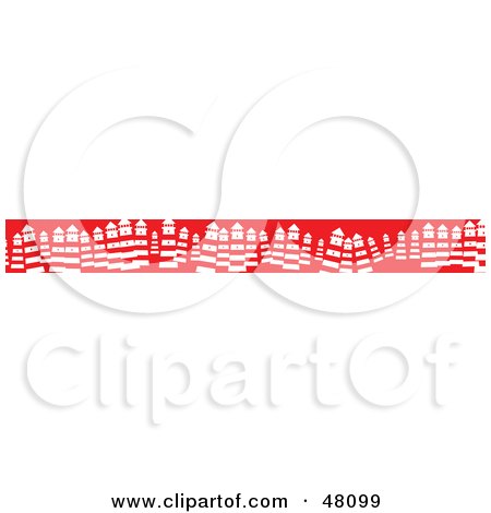 Royalty-Free (RF) Clipart Illustration of a Border Of Lighthouses On Red by Prawny