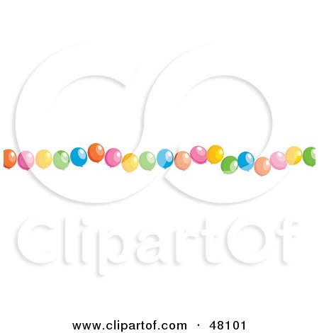 Royalty-Free (RF) Clipart Illustration of a Border Of Floating Party Balloons On White by Prawny