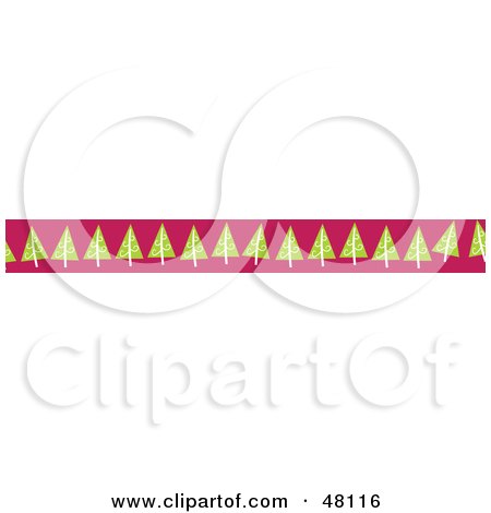 Royalty-Free (RF) Clipart Illustration of a Border Of Green Christmas Trees On Pink by Prawny