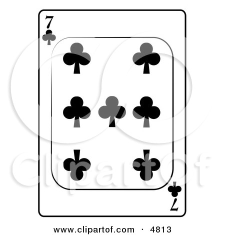 Seven/7 of Clubs Playing Card Clipart by djart