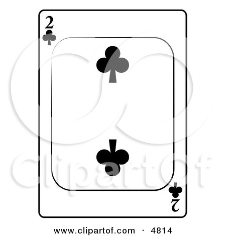 Two/2 of Clubs Playing Card Clipart by djart