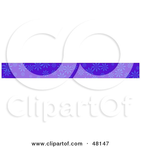 Royalty-Free (RF) Clipart Illustration of a Border Of Blue Flowers On Purple by Prawny
