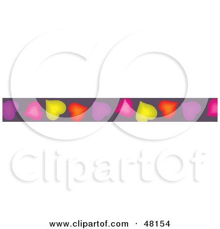 Royalty-Free (RF) Clipart Illustration of a Border Of Colorful Hearts by Prawny