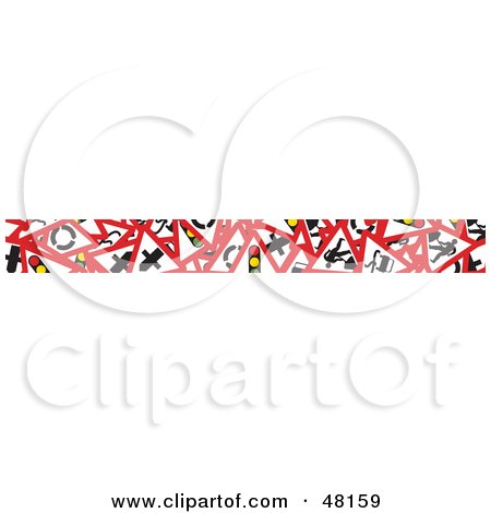 Royalty-Free (RF) Clipart Illustration of a Border Of Road Signs by Prawny