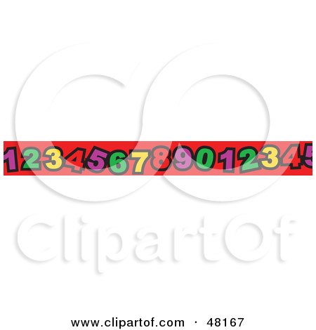 Royalty-Free (RF) Clipart Illustration of a Border Of Numbers On Red by Prawny