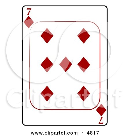 Seven/7 of Diamonds Playing Card Clipart by djart