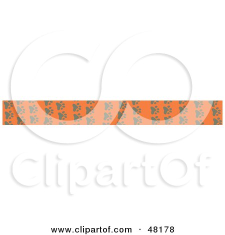 Royalty-Free (RF) Clipart Illustration of a Border Of Animal Paw Prints On Orange by Prawny