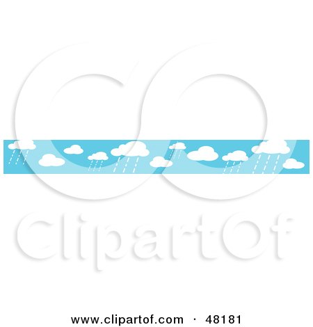 Royalty-Free (RF) Clipart Illustration of a Border Of Spring Rain Clouds by Prawny