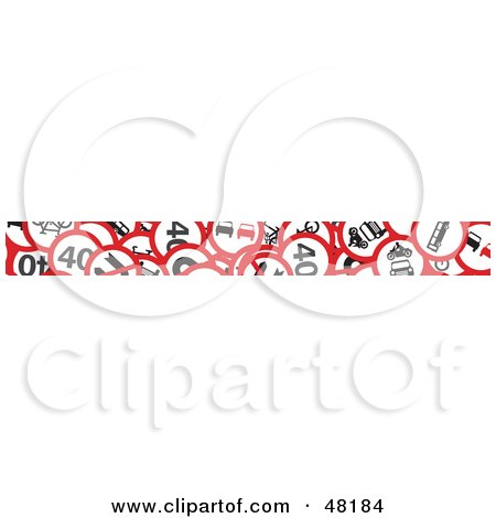 Royalty-Free (RF) Clipart Illustration of a Border Of Round Road Signs by Prawny