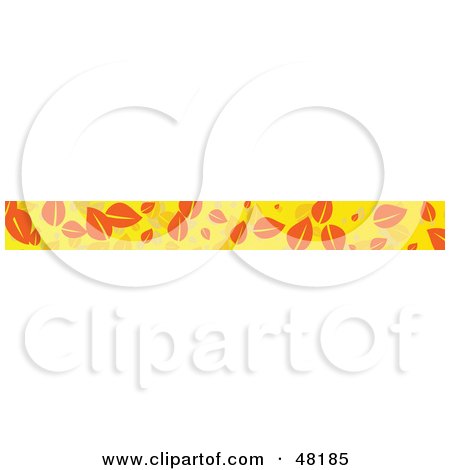 Royalty-Free (RF) Clipart Illustration of a Border Of Fall Leaves by Prawny