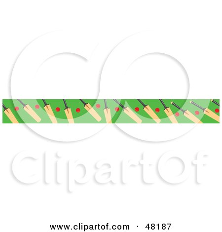Royalty-Free (RF) Clipart Illustration of a Border Of Cricket Bats And Balls by Prawny
