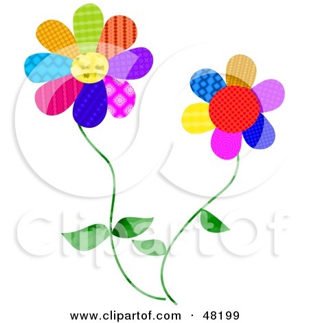Royalty-Free (RF) Clipart Illustration of Two Flowers Made Of Different Material by Prawny