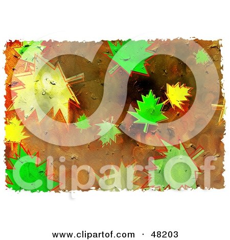 Royalty-Free (RF) Clipart Illustration of a Grungy Background Of Leaves by Prawny