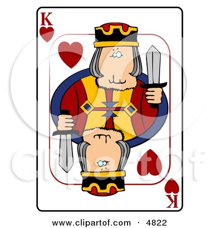 K/King of Hearts Playing Card Clipart by djart