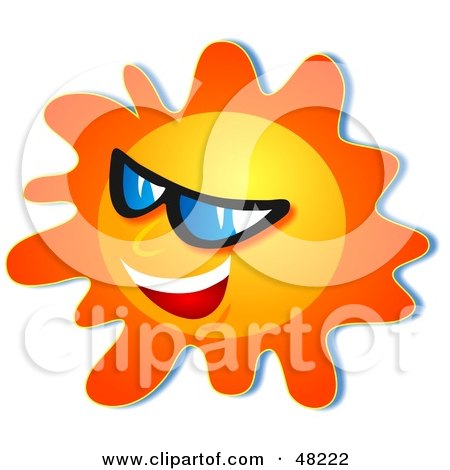 Royalty-Free (RF) Clipart Illustration of an Outgoing Sun Wearing Shades by Prawny