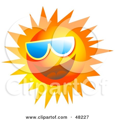Royalty-Free (RF) Clipart Illustration of a Jolly Sun Face Wearing Shades by Prawny