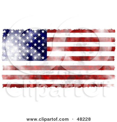 Royalty-Free (RF) Clipart Illustration of a Faded American Flag Background by Prawny