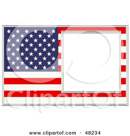 Royalty-Free (RF) Clipart Illustration of an American Frame With a White Box by Prawny