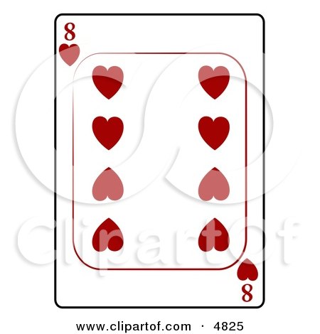 Eight/8 of Hearts Playing Card Clipart by djart