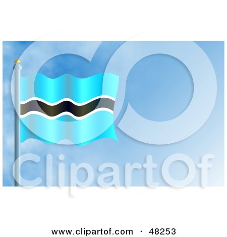 Royalty-Free (RF) Clipart Illustration of a Waving Botswana Flag Against A Blue Sky by Prawny