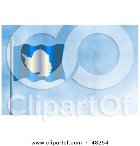 Royalty-Free (RF) Clipart Illustration of a Waving Antarctica Flag Against A Blue Sky by Prawny