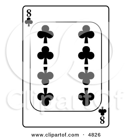 Eight/8 of Clubs Playing Card Clipart by djart