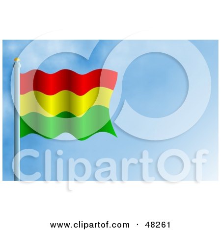 Royalty-Free (RF) Clipart Illustration of a Waving Bolivia Flag Against A Blue Sky by Prawny