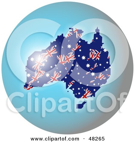 Royalty-Free (RF) Clipart Illustration of an Australian Globe With Flag Patterns by Prawny