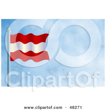 Royalty-Free (RF) Clipart Illustration of a Waving Austria Flag Against A Blue Sky by Prawny