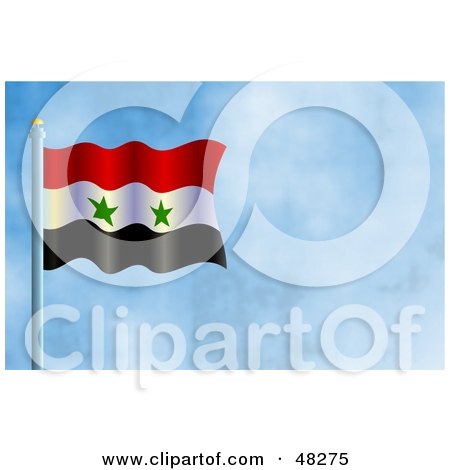 Royalty-Free (RF) Clipart Illustration of a Syria Algeria Flag Against A Blue Sky by Prawny