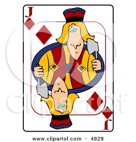 J/Jack of Diamonds Playing Card Clipart by djart