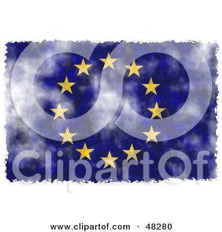 Royalty-Free (RF) Clipart Illustration of a Grungy Europe Flag Background Bordered In White by Prawny