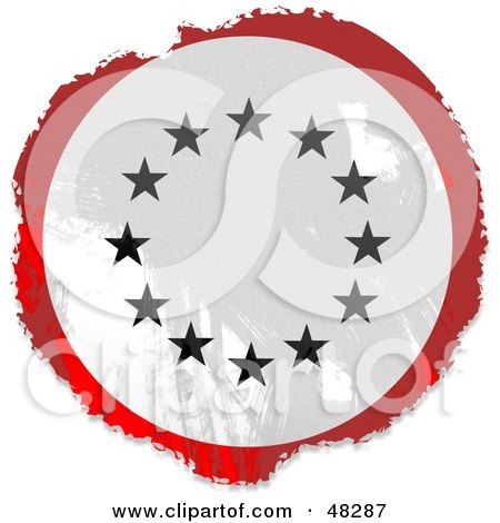 Royalty-Free (RF) Clipart Illustration of a Grungy White And Red Europe Sign On White by Prawny