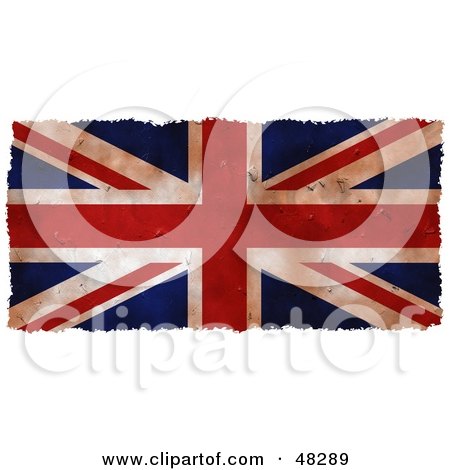 Royalty-Free (RF) Clipart Illustration of a Grungy Union Jack Flag Background Trimmed In White by Prawny