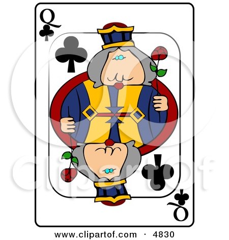 Q/Queen of Clubs Playing Card Clipart by djart