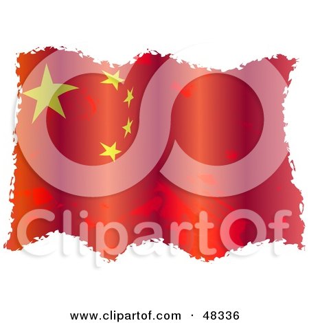 Royalty-Free (RF) Clipart Illustration of a Grungy China Flag Waving On White by Prawny